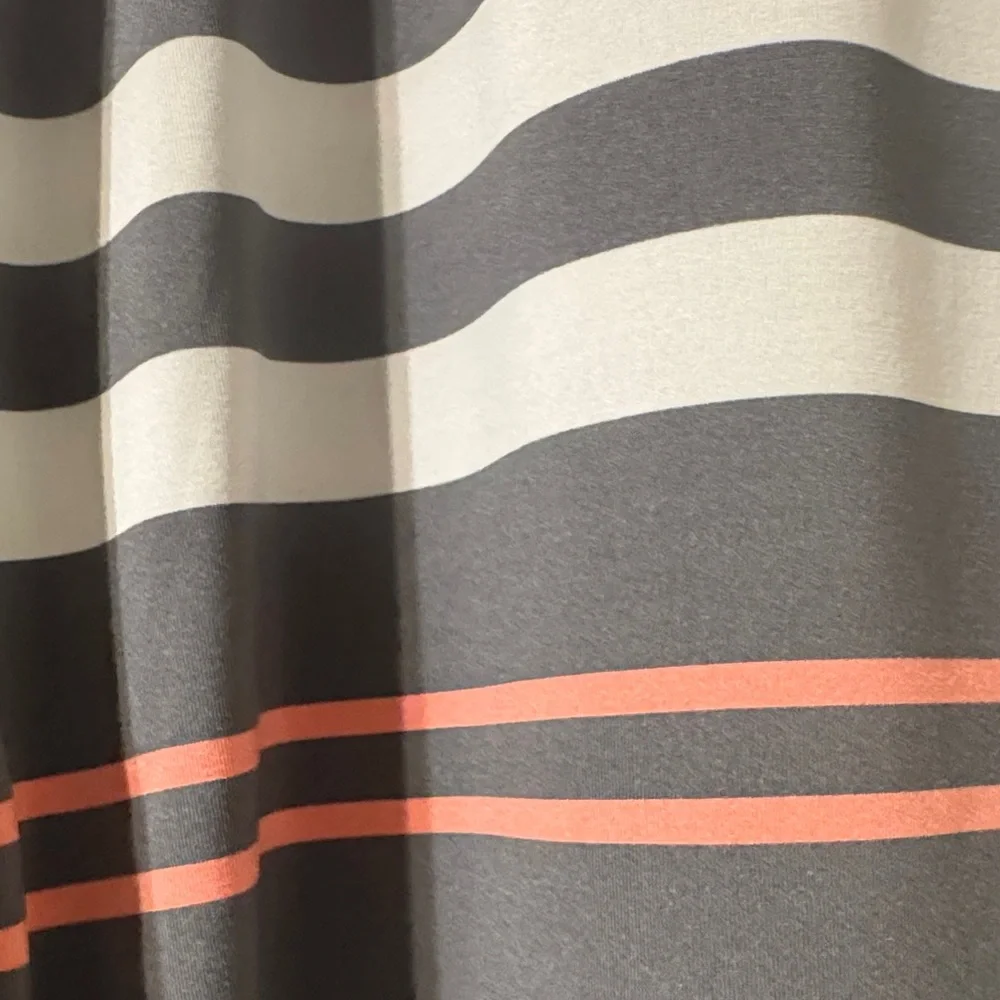 FootJoy Gray and Salmon Striped Polo Shirt - Picture 4 of 5